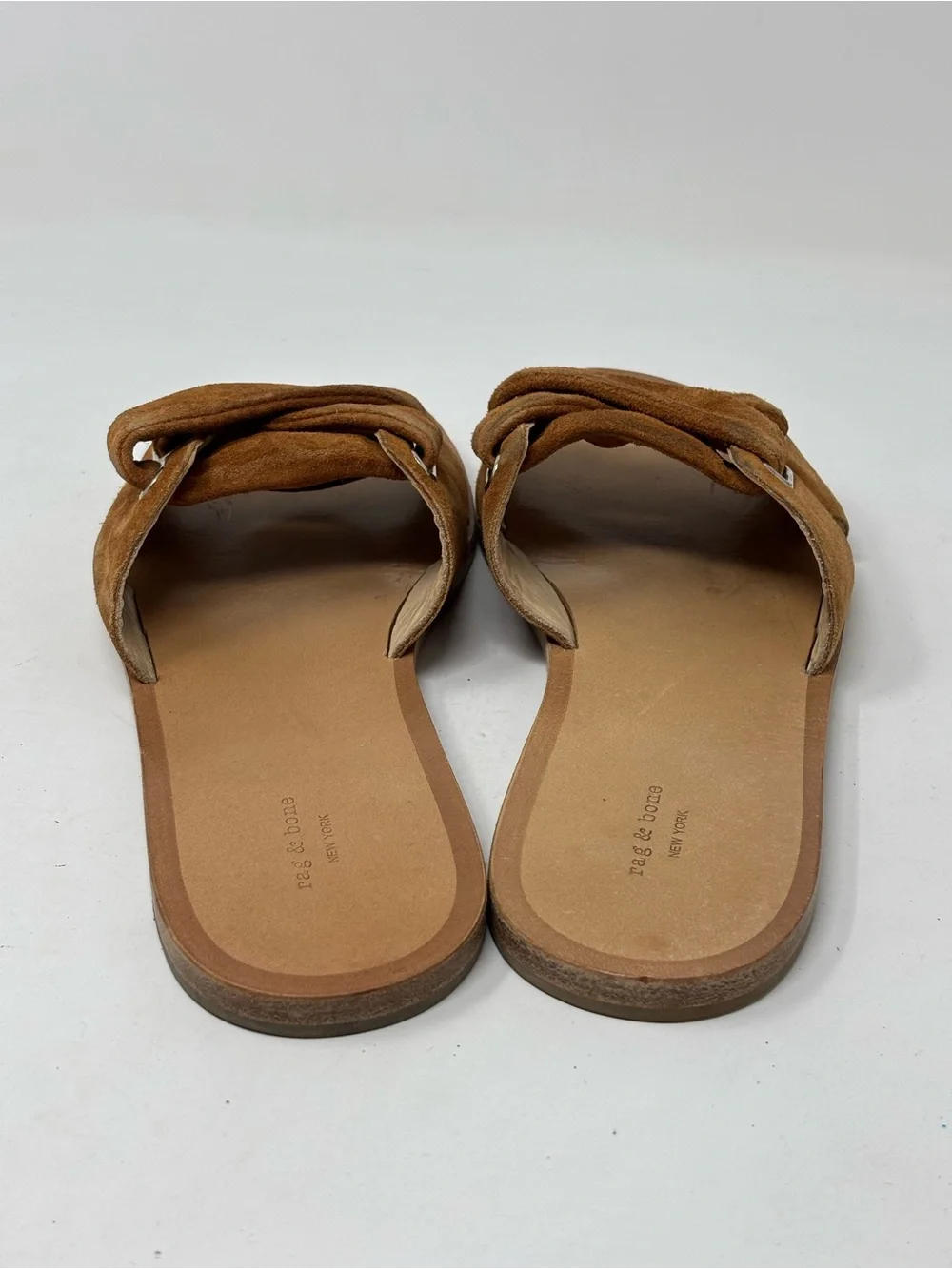 Rag & Bone nora slides sandals suede tan size 38 (8)